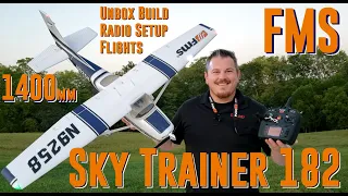 FMS - Sky Trainer 182 1.4m - Unbox, Build, Radio Setup, & Flights