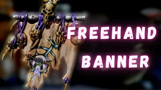 How to paint freehand on a banner.