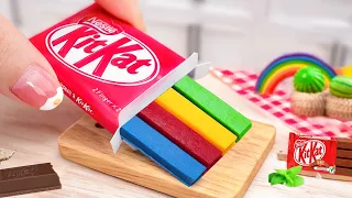 Miniature Colorful Rainbow KITKAT 💘 Miniature Chocolate Cake Decorating 🍰 Mini Sweet Recipes