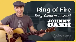 Ring of Fire Easy Guitar Lesson | Johnny Cash