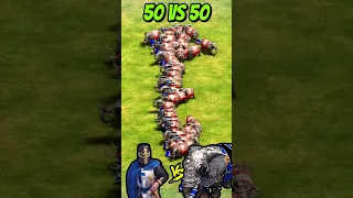 50 Elite Teutonic Knights vs 50 Elite War Elephants (AoE2) #Shorts