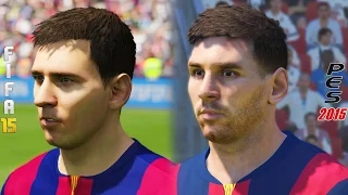 Fifa 15 vs PES 2015 Head to Head Faces | Barcelona Face Comparison | Next Gen HD 1080p