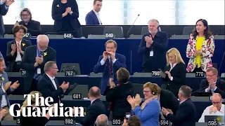 Slovenian MEP plays EU anthem on harmonica in parliament