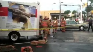 Raw Video: Crash sends U-Haul into building