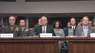 Sec. Mattis testifies on 2018 budget. June 13, 2017. Sen. McCain. Gen. Dunford.