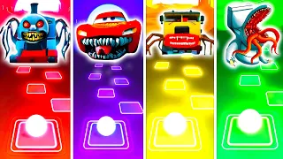 Thomas Train exe vs Lightning McQueen eater vs Bus Eater vs Toilet Monster | Tiles Hop EDM Rush