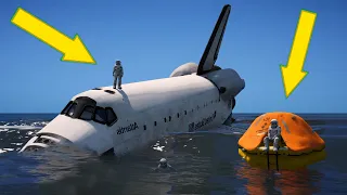 GTA 5 Emergency Landing on Water,  Shuttle Crash Movie