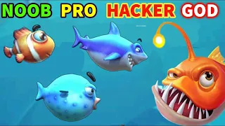 Hungry Fish 3D - Noob vs Pro vs Hacker vs God