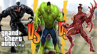 GTA 5 - HULK vs VENOM vs CARNAGE | GTA 5 PC MOD @Makinofaman29