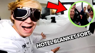 HOTEL BLANKET FORT! (24HR CHALLENGE)