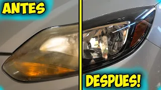 DEJA LOS FAROS COMO NUEVOS!! COMO RESTAURAR FAROS A MANO SIN HERRAMIENTAS