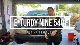 BMW E39 540i Engine Removal - We Bought a Junkyard 540i for a FREE Drivetrain Swap, Part 2