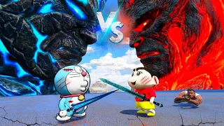 GTA 5 : SHINCHAN VS DORAEMON FIGHT ULTIMATE MEGA RAMP CHALLENGE IN GTA V