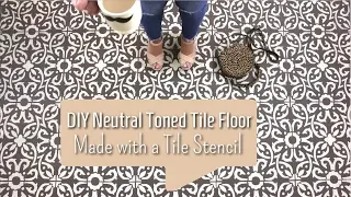 How To Stencil A Concrete Floor With a Tile Stencil in Under an Hour