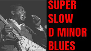 Super Slow Blues Guitar Backing Track  in (D Minor)