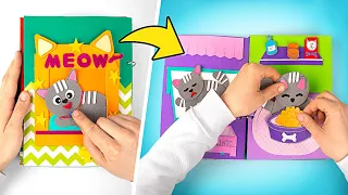 Interaktywna książeczka z piankowego papieru || Ratujemy słodkiego kotka!😺