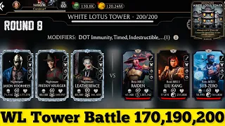 White Lotus Tower Final Boss Battle 200 & 170 , 190 Fight + Rewards MK Mobile