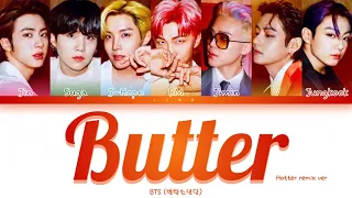 BTS (방탄소년단) - BUTTER (Hotter remix) (Color Coded Lyrics Eng)