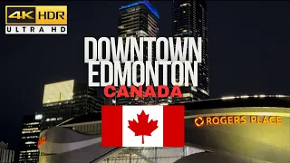 Downtown Edmonton in 4K: A Walking Tour Near Rogers Place