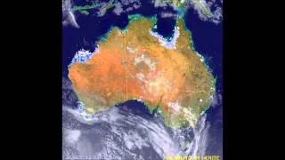 Time lapse cloud, surface and radar composite satellite images, Australia (1080p).