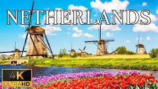 FLYING OVER NETHERLANDS (4K UHD) - Calming Music With Stunning Natural Landscape Videos For Fresh