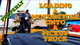 How to properly load a Harley into a short bed pickup truck (by yourself)