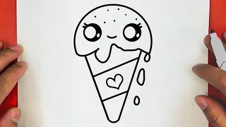 HOW TO DRAW A CUTE ICE CREAM, STEP BY STEP, Jack drawings