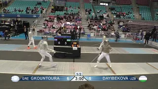 2023 1431 T64 12 F S Individual Tunis TUN GP 6 DAYIBEKOVA UZB vs GKOUNTOURA GRE