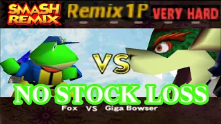 Smash Remix - Classic Mode Remix 1P Gameplay with BETA Slippy (VERY HARD) No stock loss