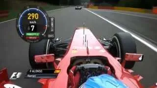 F1 Belgium 2013   Fernando Alonso Onboard Start + First Laps HD 1