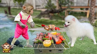 Super smart! YiYi makes a BBQ party for dodo when he is angry with her