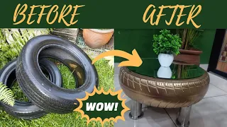 DIY Table With Old Tyre | Turn Old Tyre into a Beautiful Table | Home Decor Idea | Corner Table