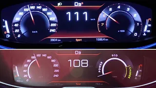 Peugeot 3008 Hybrid 48V 136 HP vs. PureTech 130 acceleration 0-60 mph 0-100 km/h speed GPS drag time