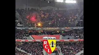 🔴🟡 Rc Lens,le parcage des sang et or au derby contre Lille en feu ,fumigènes et ambiance😲
