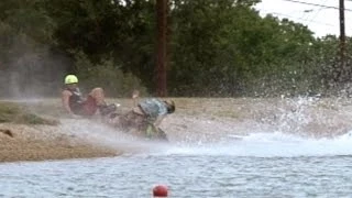 Daniel Grant scorpion slams into the shore