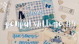 penpal with me | blue floral theme | butterfly theme