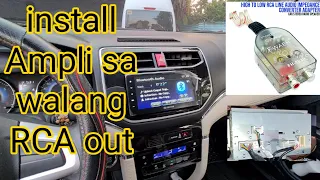 walang RCA output ang car stereo paano mag-install ng car Amplifier | Subwoofer car ampli sa Rush