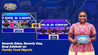 Denrele Edu, Beverly Osu, Baaj Adebule on Family Feud Nigeria (Full Episodes)