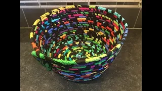 HOW TO - MAKE FABRIC ROPE BASKET - No raw edges