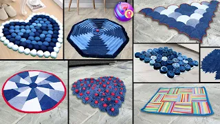 8 Beautiful Doormat Making || Old Clothes Reuse Ideas || Jeans Handmade Things