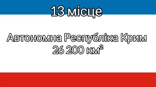 Топ 25 областей України за площею|Top 25 regions of Ukraine by area