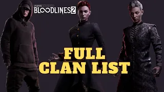 VtM - Bloodlines 2: Full Playable Clans List & Breakdown