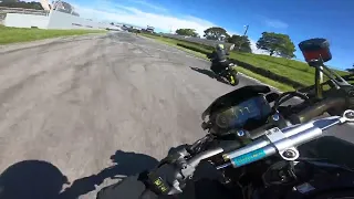 Honda cb650r vs mt09 on track