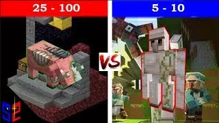 25 - 100 Zoglins VS 5 - 10 Iron Golems in Minecraft | Mob Battles | TRS2