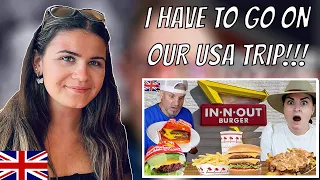 British Girl Reacts to Brits Try [IN-N-OUT BURGER] for the first time!