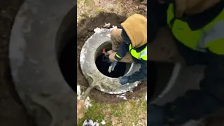 Sewer manhole buried