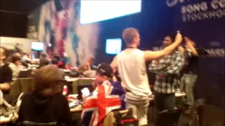 The press centre during the last moment of voting as Ukraine wins the Eurovision 2016