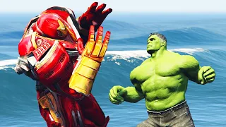 GTA 5 Water Ragdolls Team Hulk Colors Vs Hulkbuster Jump/Fails #39 (Euphoria Physics, Funny Moments)