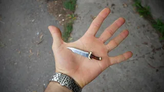 Making a TINY BOWIE KNIFE From an Old Wrench