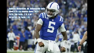 Anthony Richardson Week 4 Every Drop-Back, Pass, and Run Indianapolis Colts vs LA Rams NFL 2023